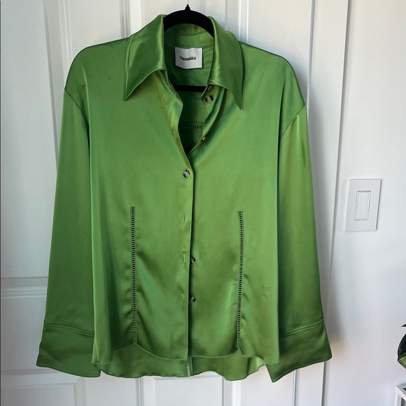 Nanushka Lime Green Button Down Shirt - Picture 1 of 5